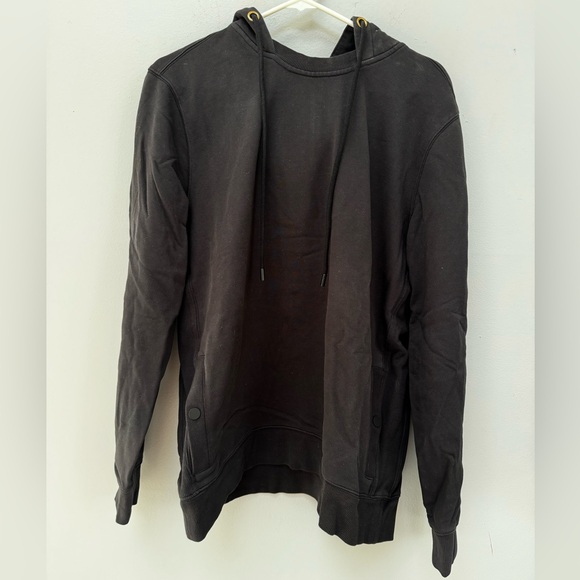 Paige Drawstring Dark Gray Knitted Hoodie in Large - Picture 6 of 8